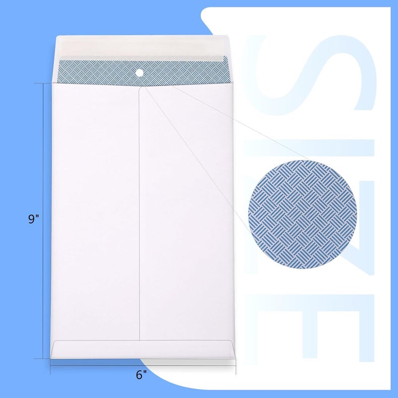 Outdoramic 6x9 Envelopes, 250 Pack Security Catalog Envelopes Self Seal, Small White Envelopes for Mailing, Organize, Storage, Home, Office - Image 2